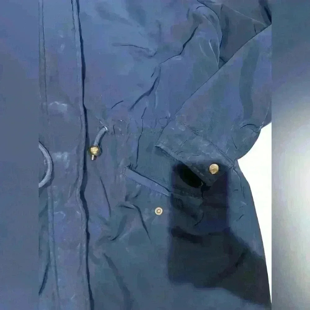 Pop Sugar Size Small Women’s Parka Navy Blue with adjustable clasps - Picture 8 of 8